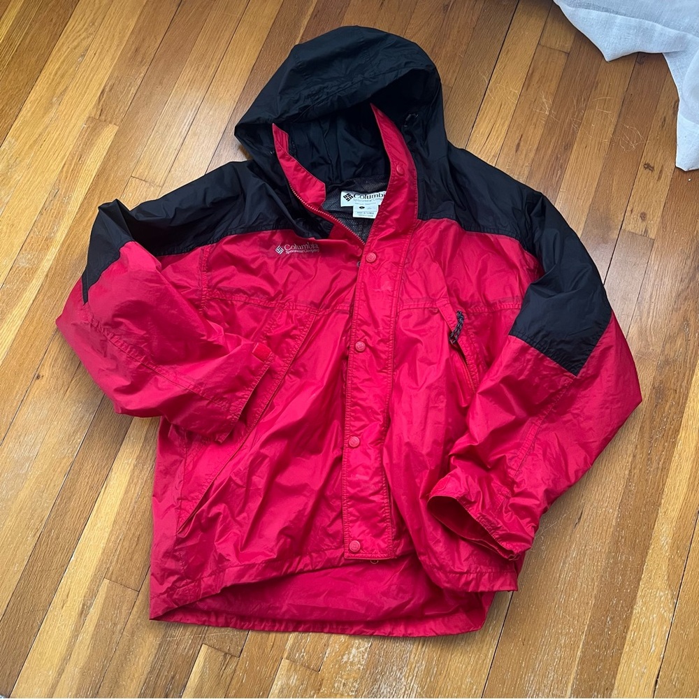 Columbia Vintage 90’s Red Oversized Omni Tech Nylon Jacket Men’s Size Large